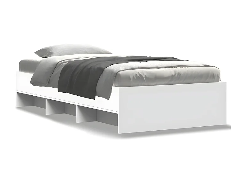 Cadre de lit blanc 75x190 cm bois d'ingénierie