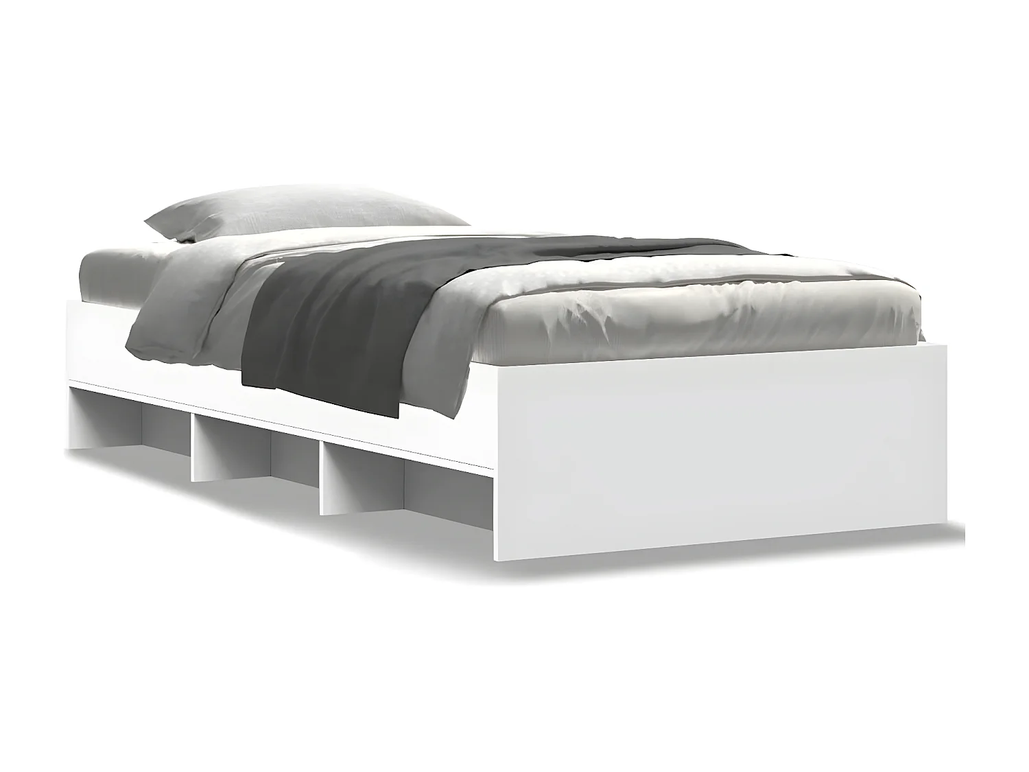 Estructura de cama madera de ingeniería blanca 75x190 cm