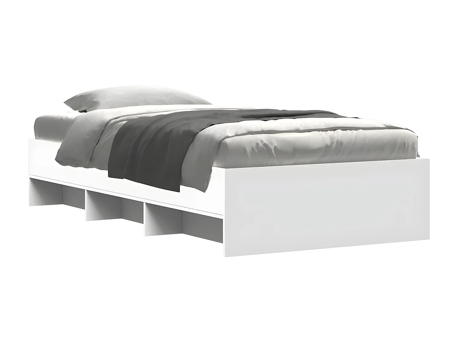 Estructura de cama madera de ingeniería blanca 75x190 cm