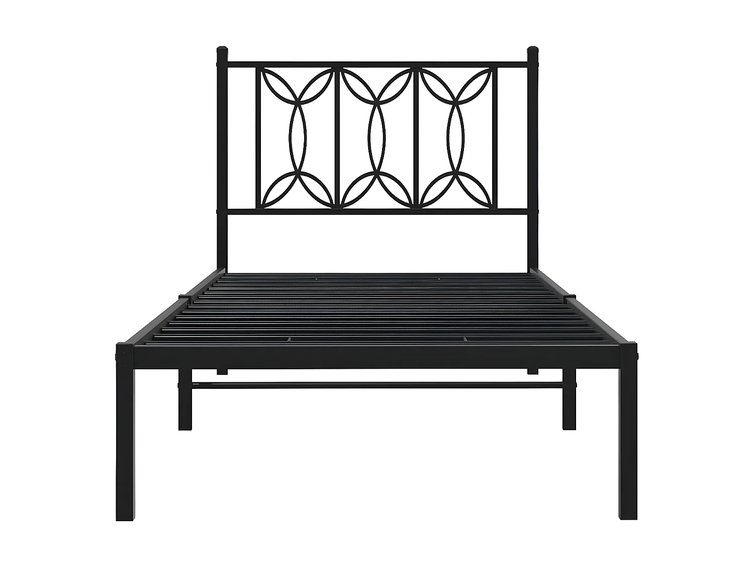 Estrutura de cama com cabeceira 75x190 cm metal preto