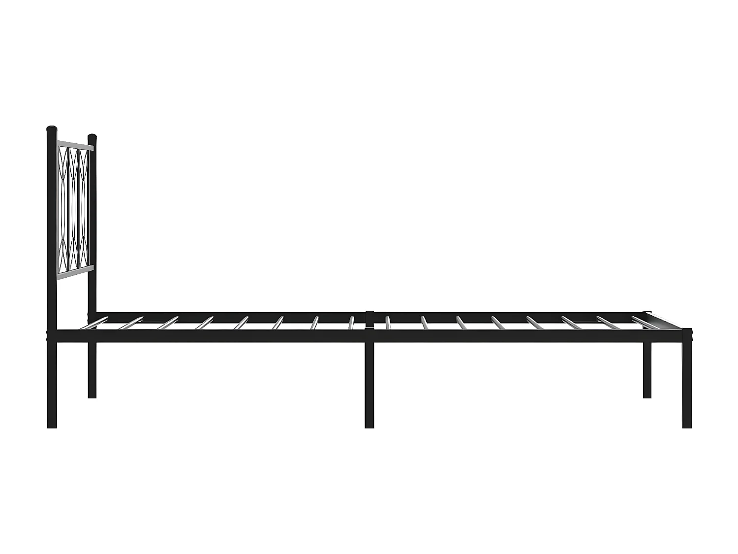 Estrutura de cama com cabeceira 75x190 cm metal preto