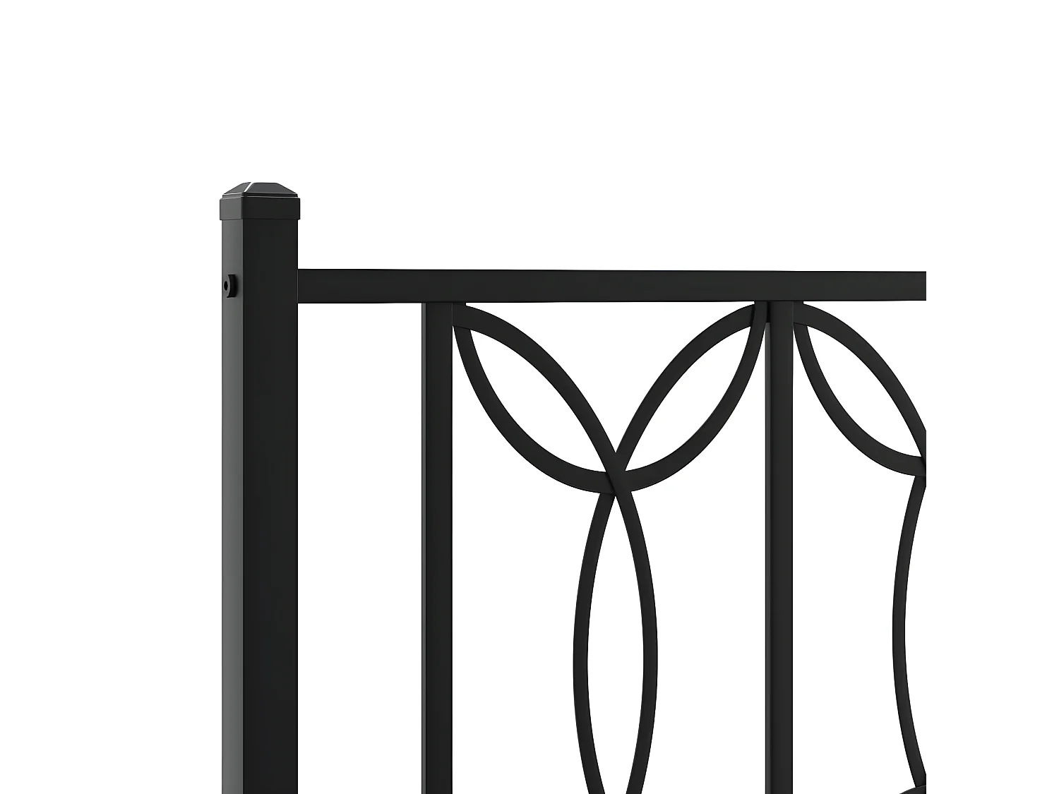 Estrutura de cama com cabeceira 75x190 cm metal preto