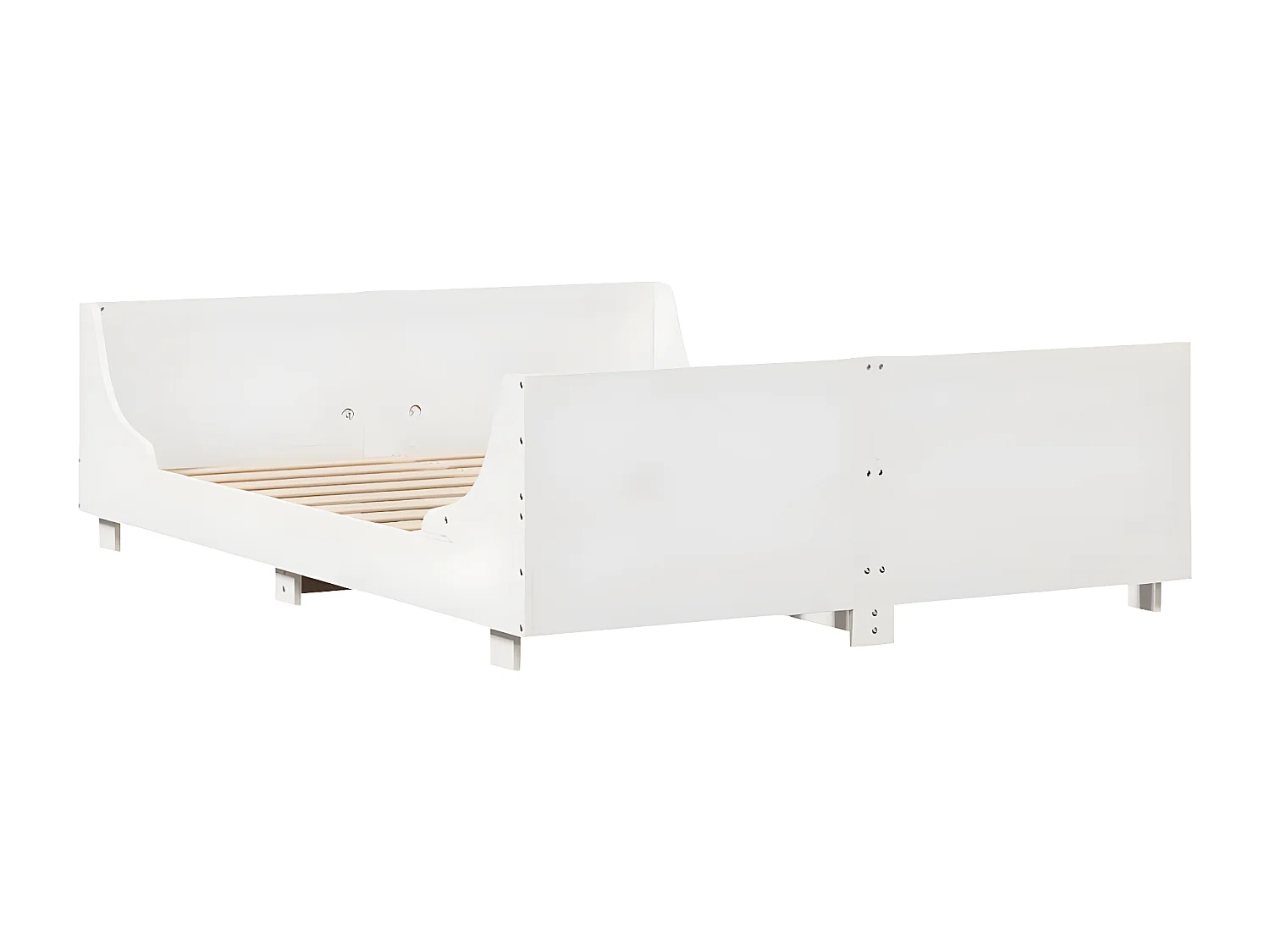 Estructura de cama sin colchón madera maciza blanca 120x190 cm