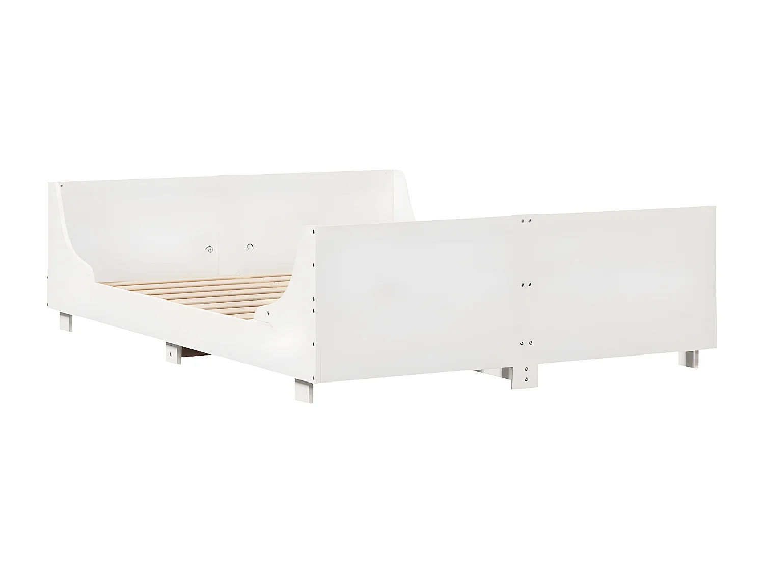 Estructura de cama sin colchón madera maciza blanca 120x190 cm