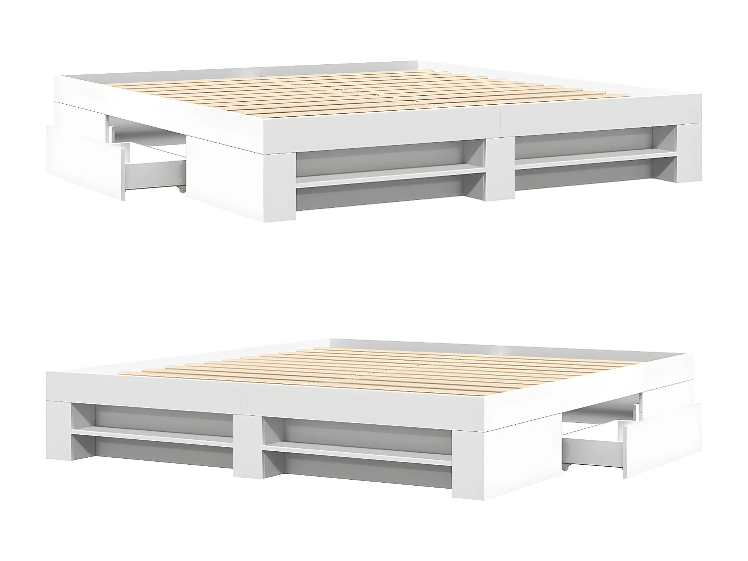 Estrutura de cama 180x200 cm derivados de madeira branco