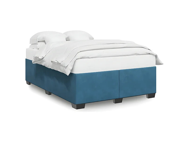 Cadre de lit bleu 140x200 cm velours