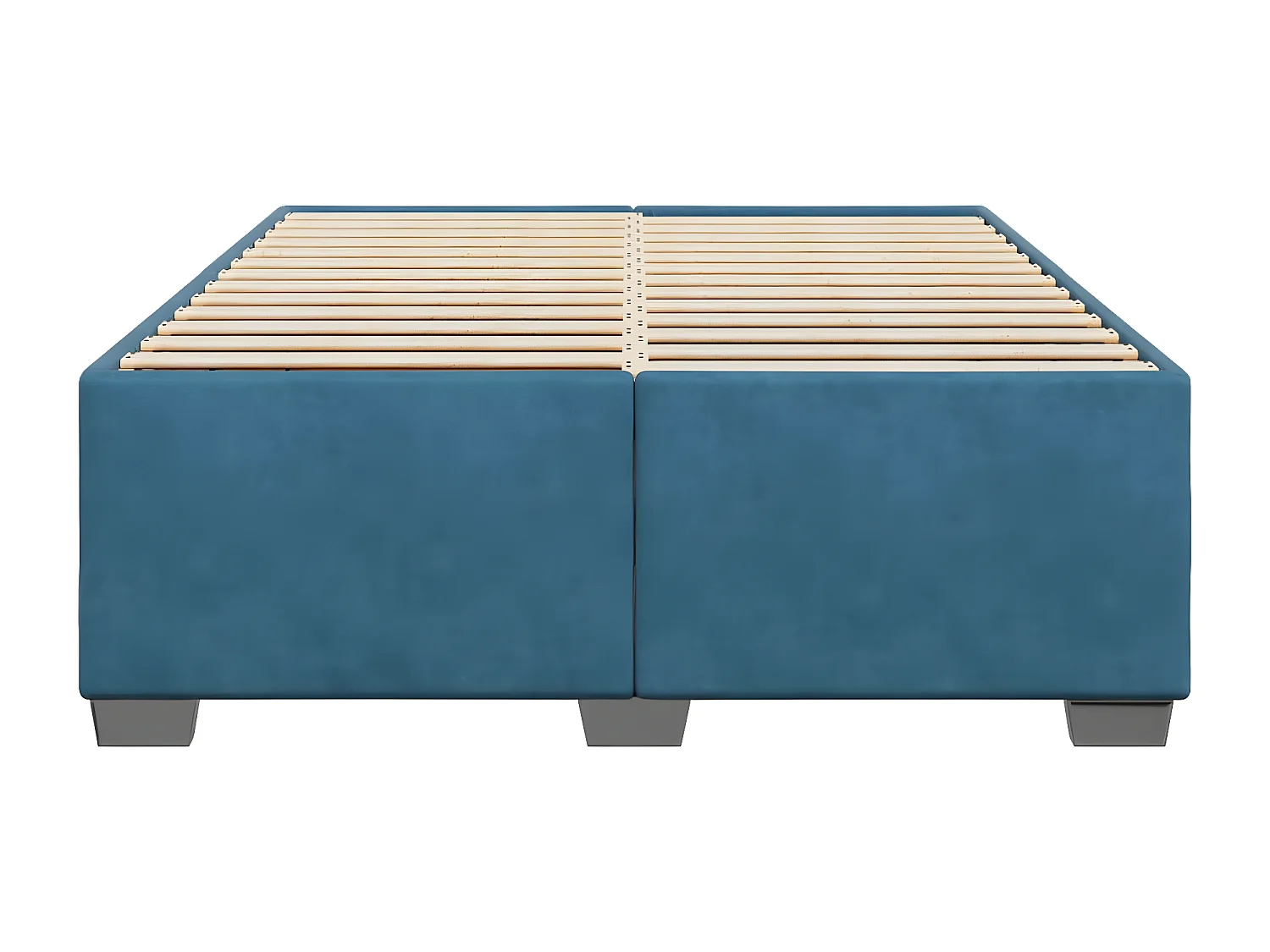 Cadre de lit bleu 140x200 cm velours