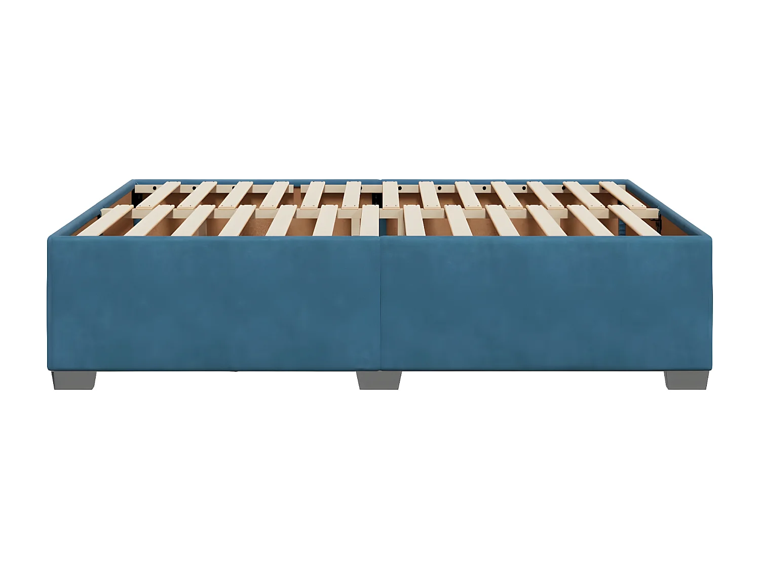 Cadre de lit bleu 140x200 cm velours