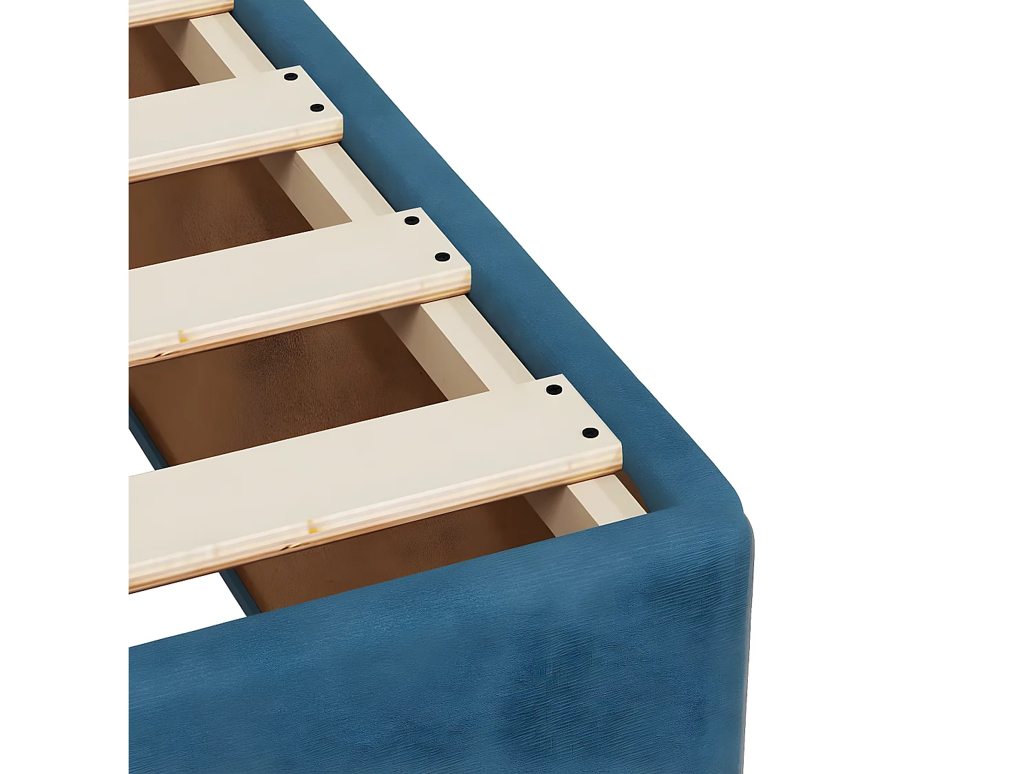 Cadre de lit bleu 140x200 cm velours