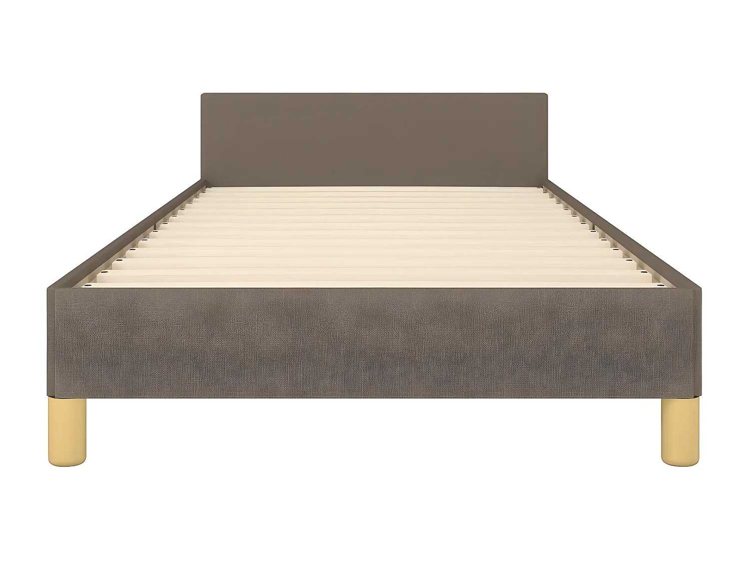 Estructura de cama con cabecero de tela gris taupe 100x200 cm