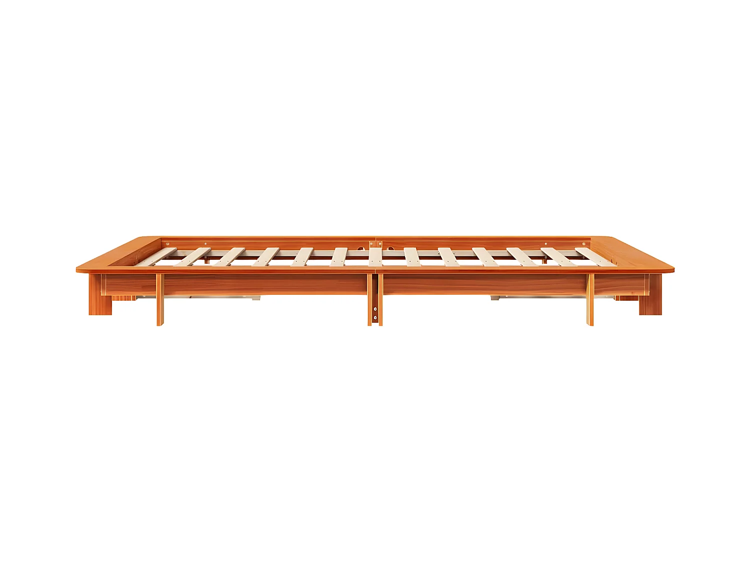 Cama sem colchão 120x200 cm madeira pinho maciça castanho-mel