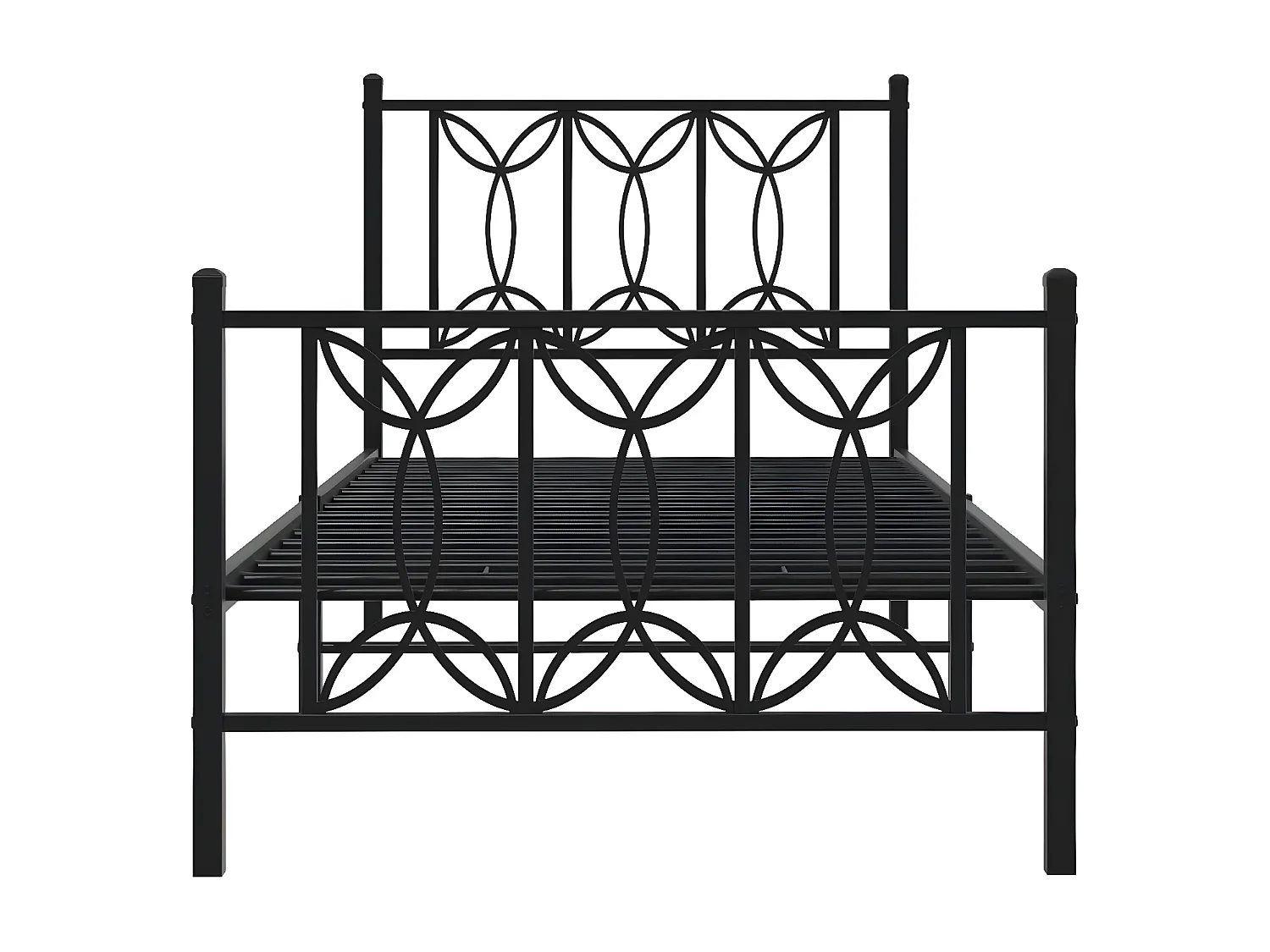 Estrutura de cama com cabeceira e pés 80x200 cm metal preto