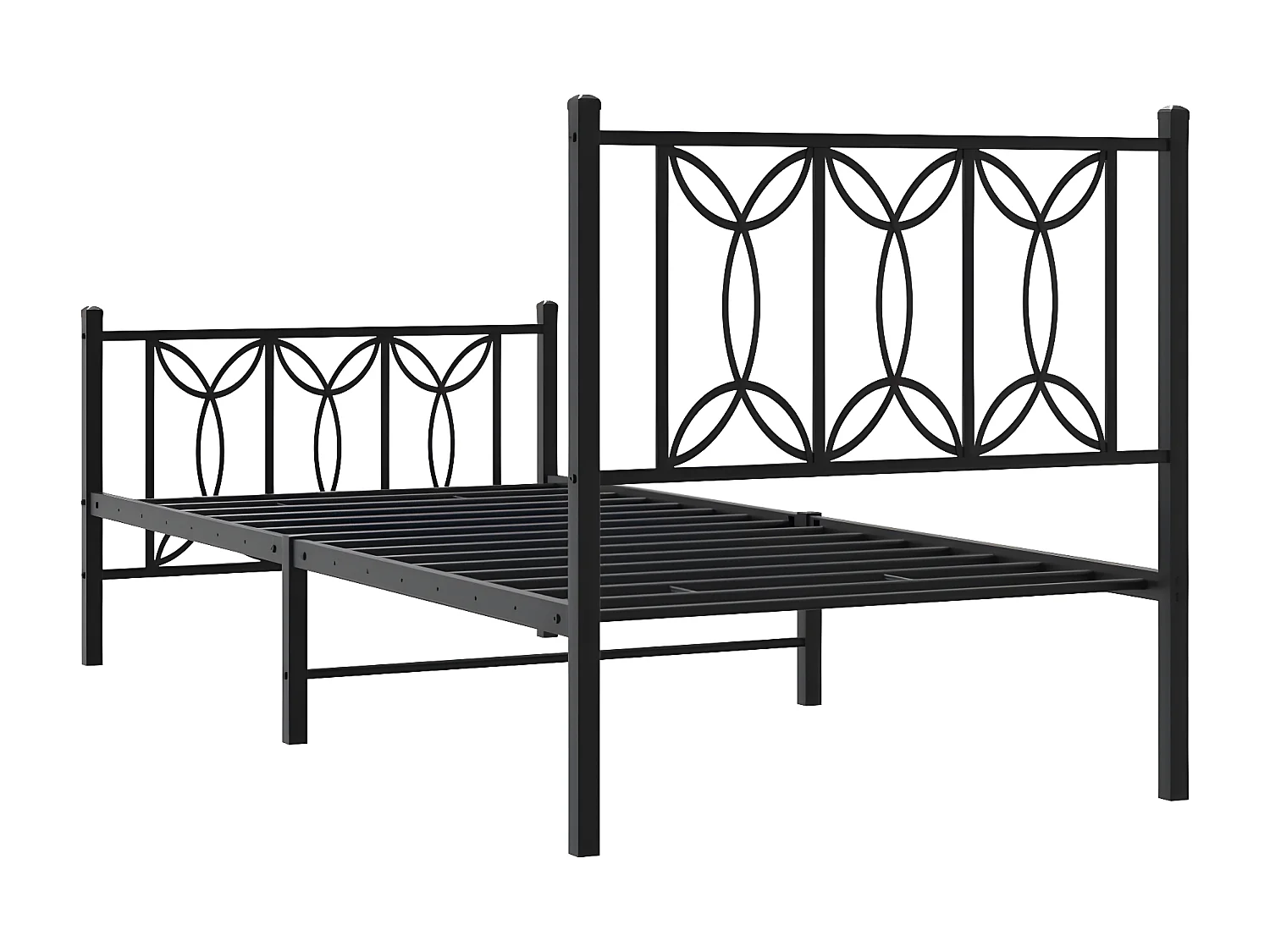 Estrutura de cama com cabeceira e pés 80x200 cm metal preto