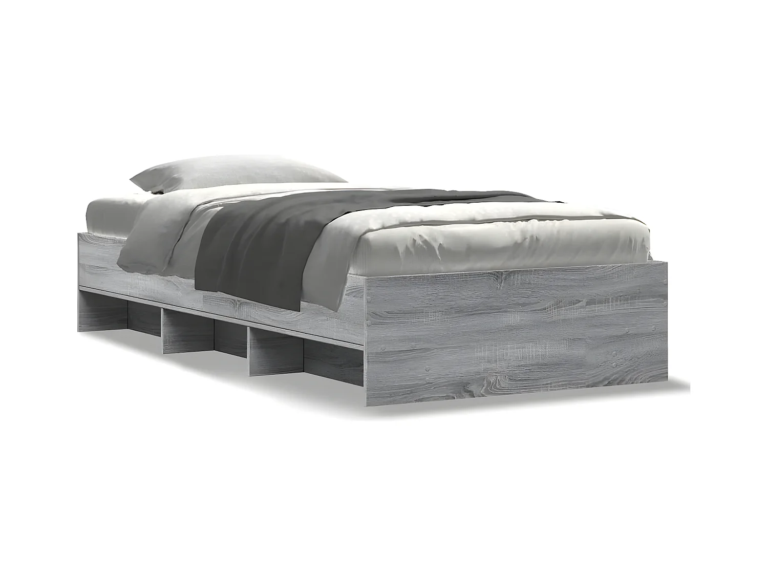 Estrutura cama 90x190 cm derivados de madeira cinzento sonoma