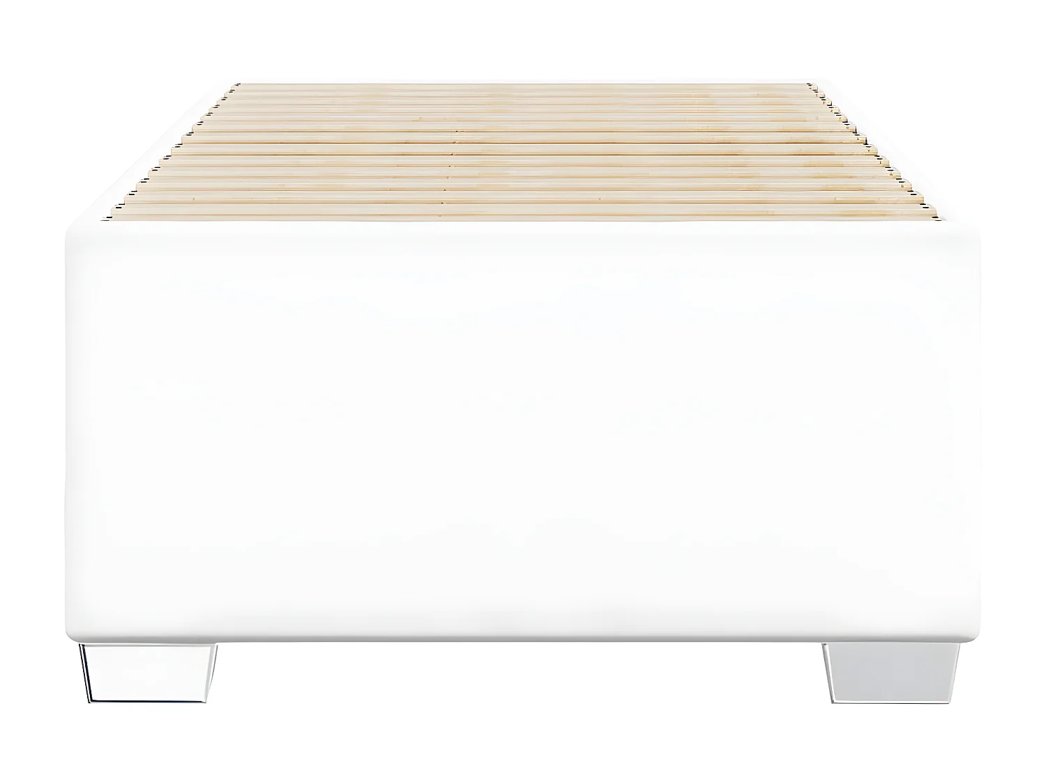 Estructura de cama cuero sintético blanco 90x190 cm