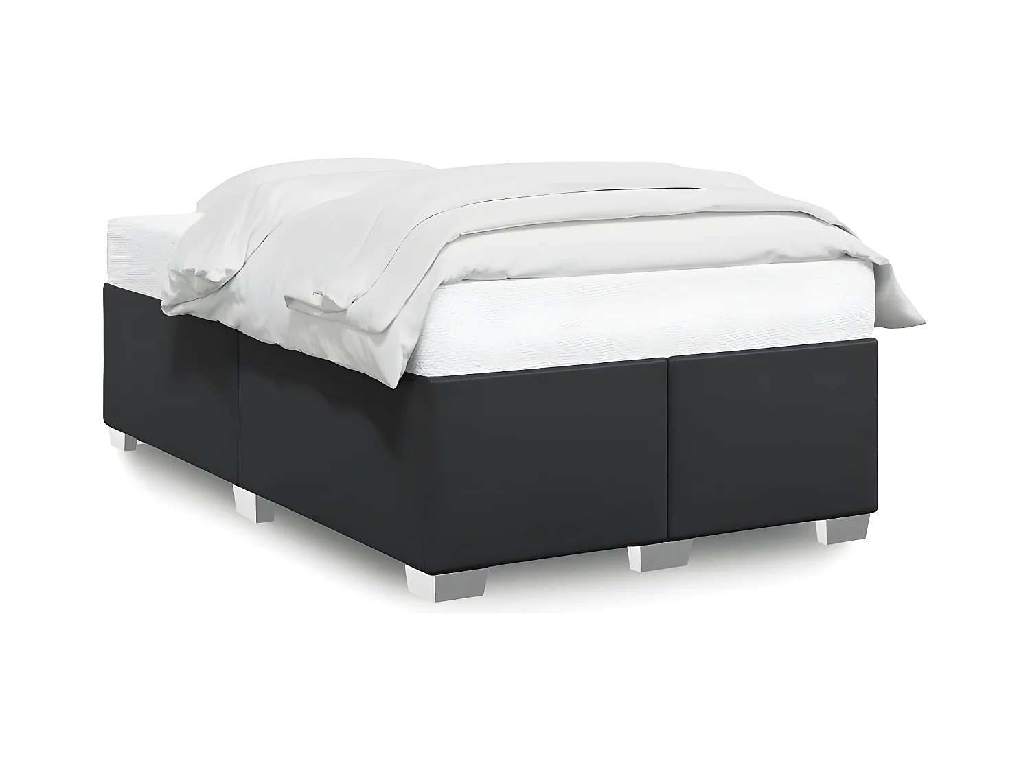 Estructura de cama de cuero sintético negro 120x200 cm