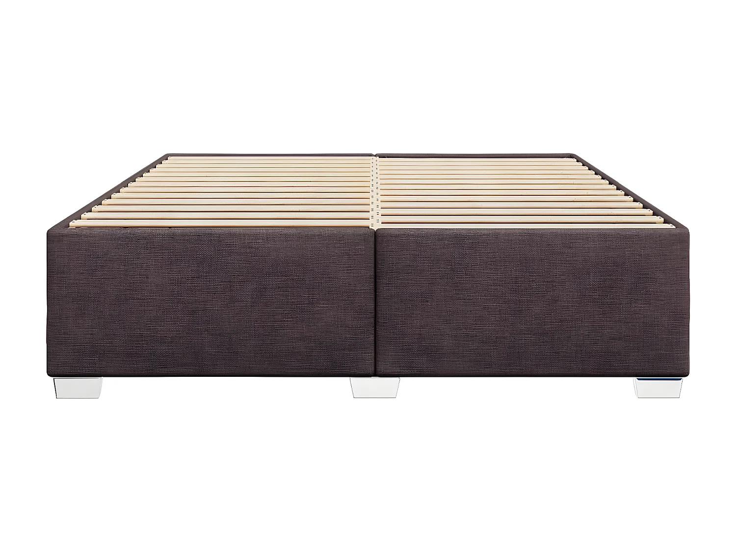 Estrutura de cama tecido castanho-escuro 200x200 cm