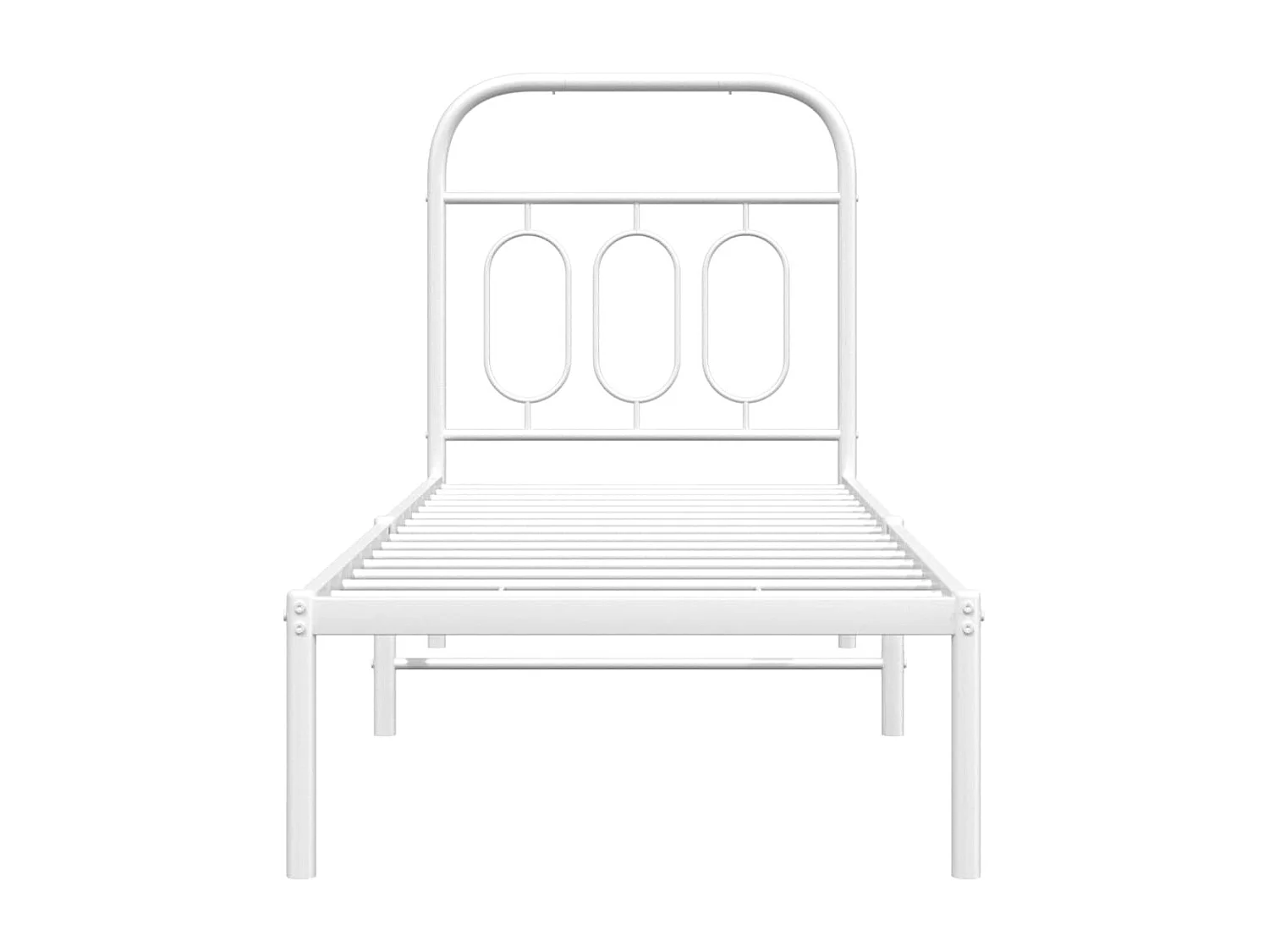 Estructura de cama de metal con cabecero blanco 75x190 cm