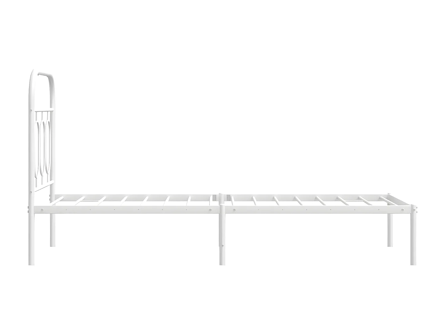 Estructura de cama de metal con cabecero blanco 75x190 cm