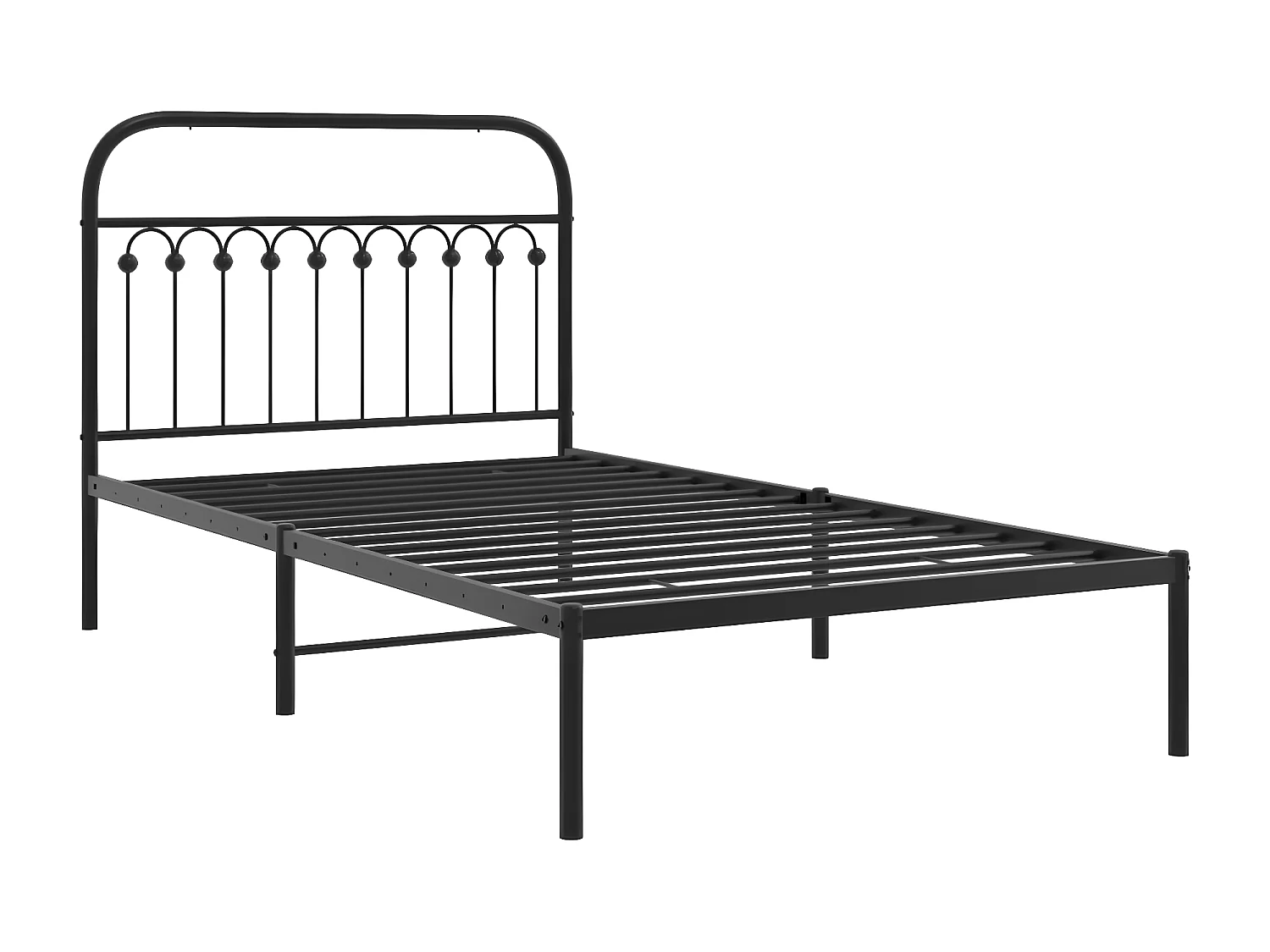 Estructura de cama con cabecero metal negro 107x203 cm