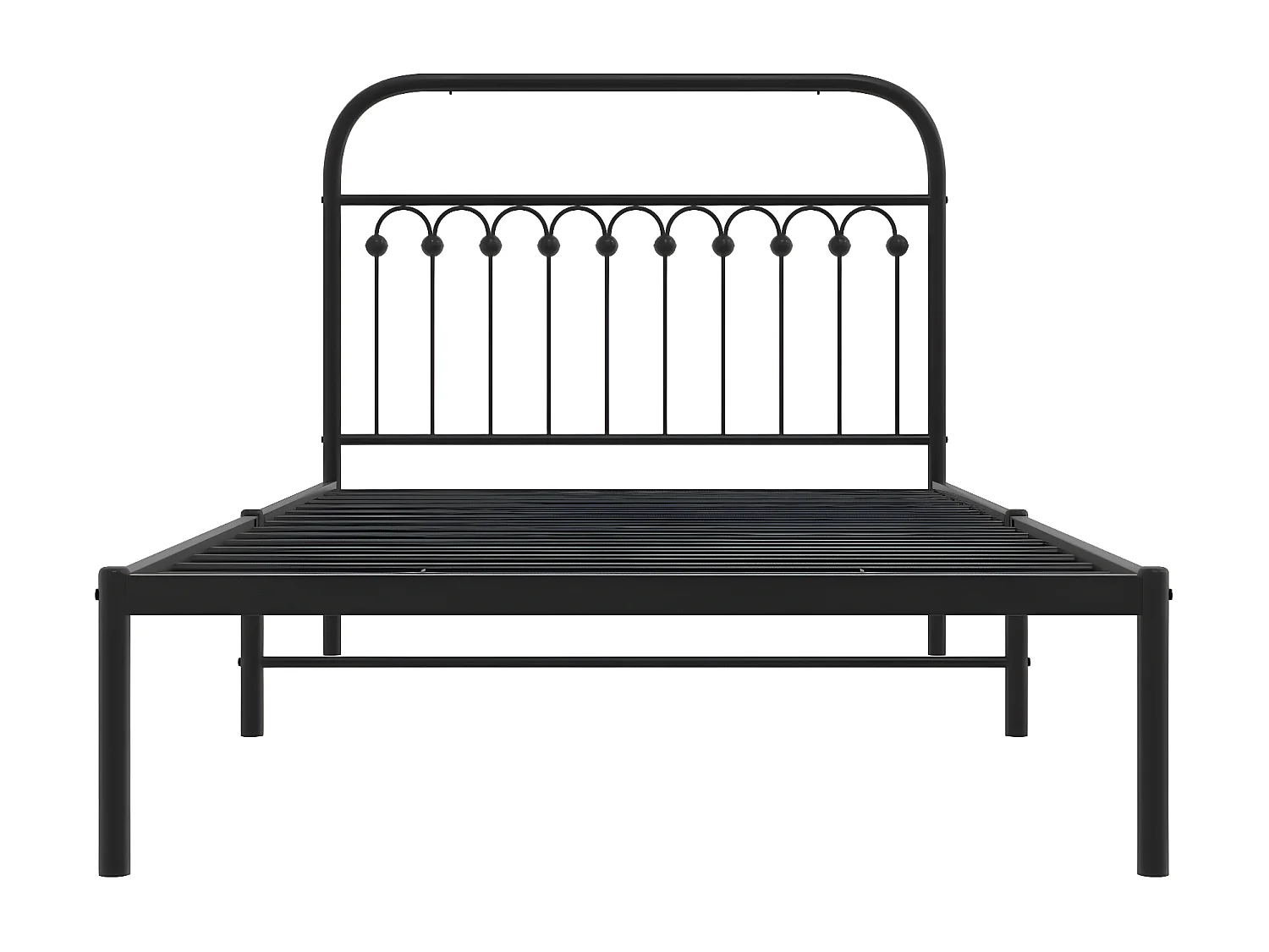 Estructura de cama con cabecero metal negro 107x203 cm