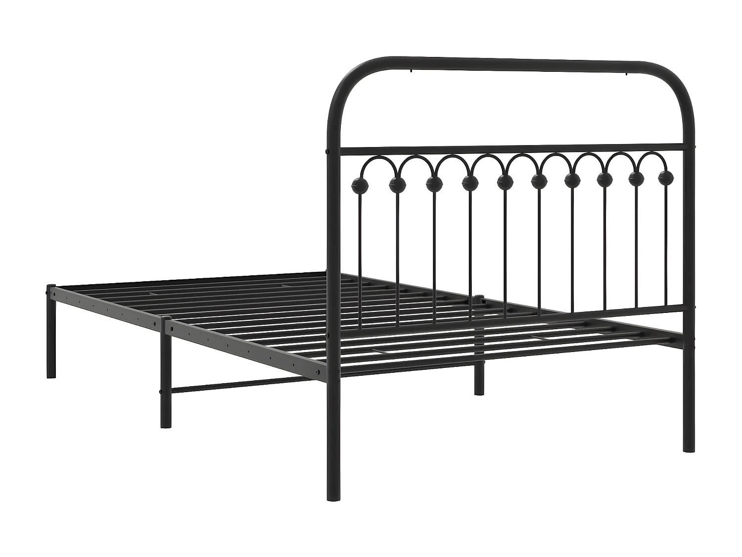 Estructura de cama con cabecero metal negro 107x203 cm