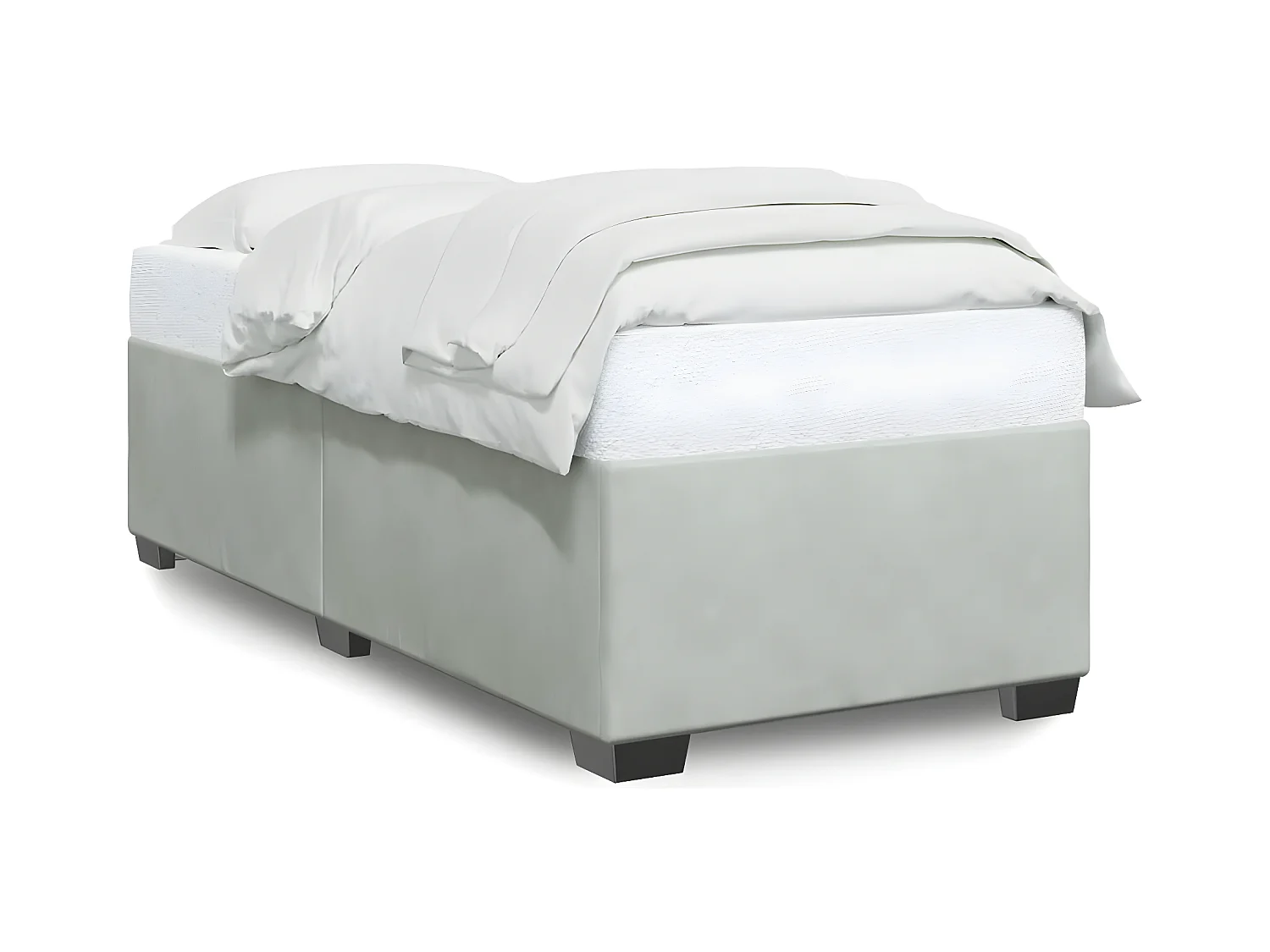 Cadre de lit Gris clair 90x190 cm Velours