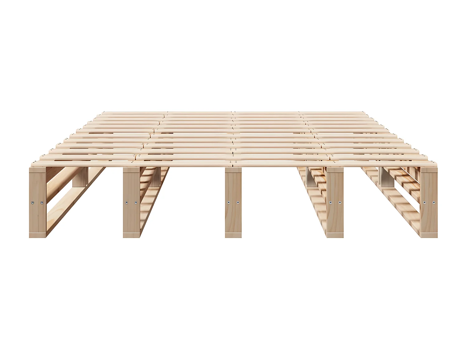 Estructura de cama sin colchón madera maciza de pino 120x190 cm