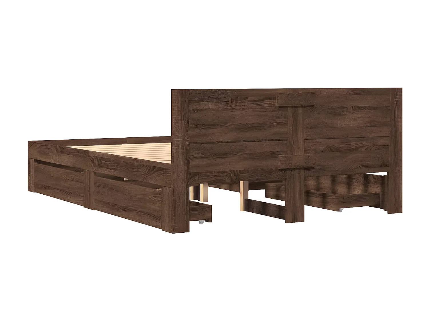 Cadre de lit avec tête de lit chêne marron 120x190 cm