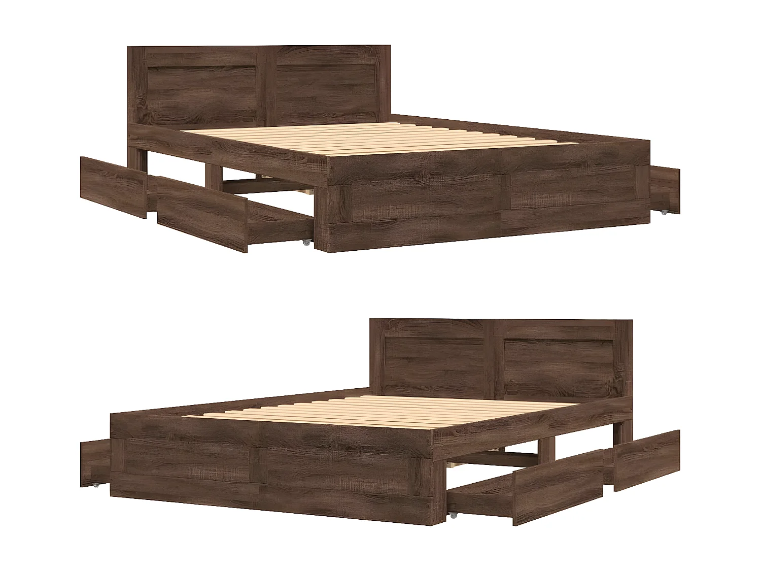 Cadre de lit avec tête de lit chêne marron 120x190 cm