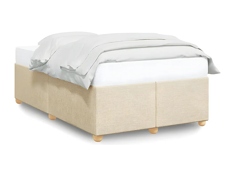 Estructura de cama tela crema 120x190 cm