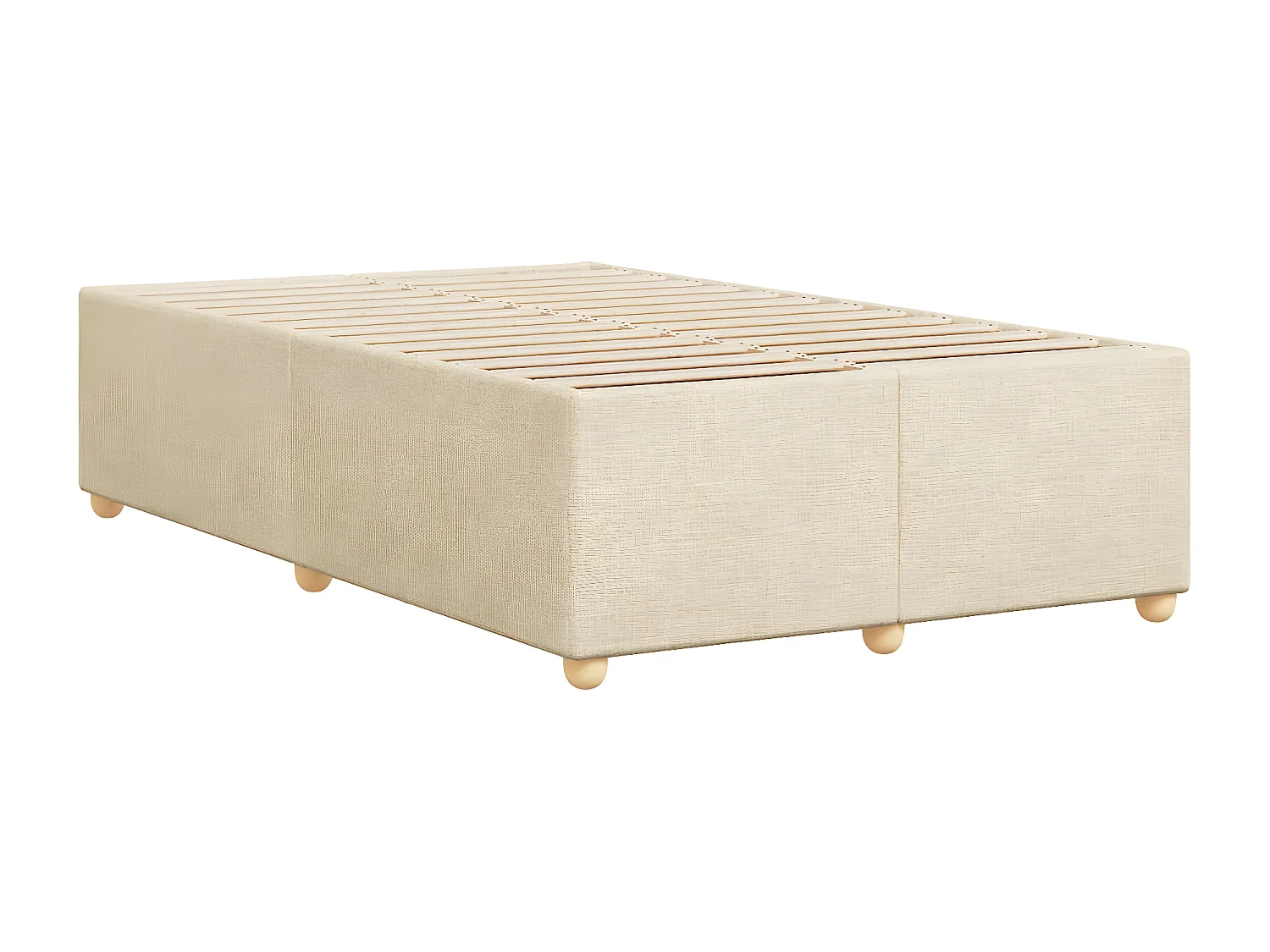 Estructura de cama tela crema 120x190 cm