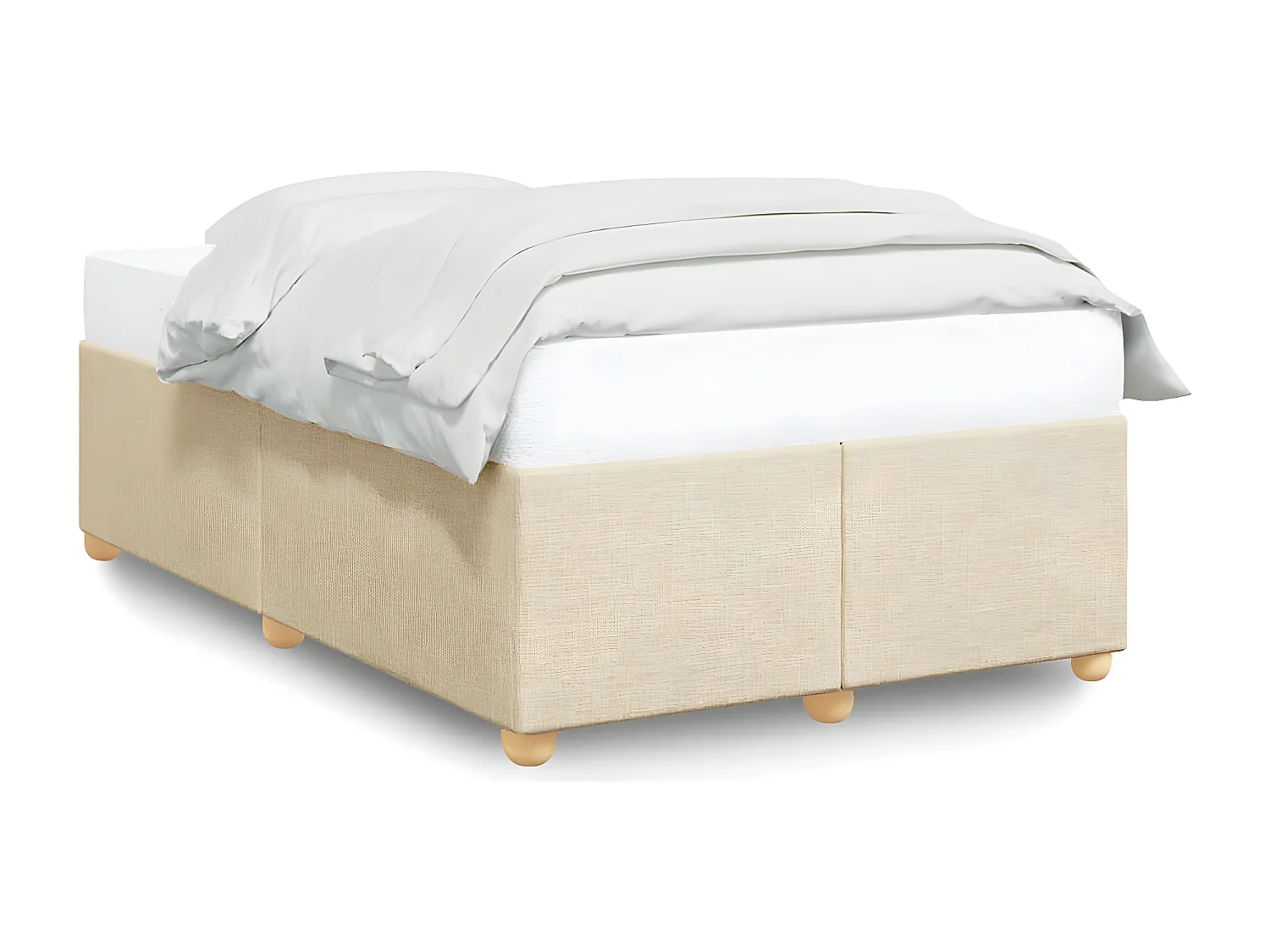 Estrutura de cama 120x190 cm tecido cor creme