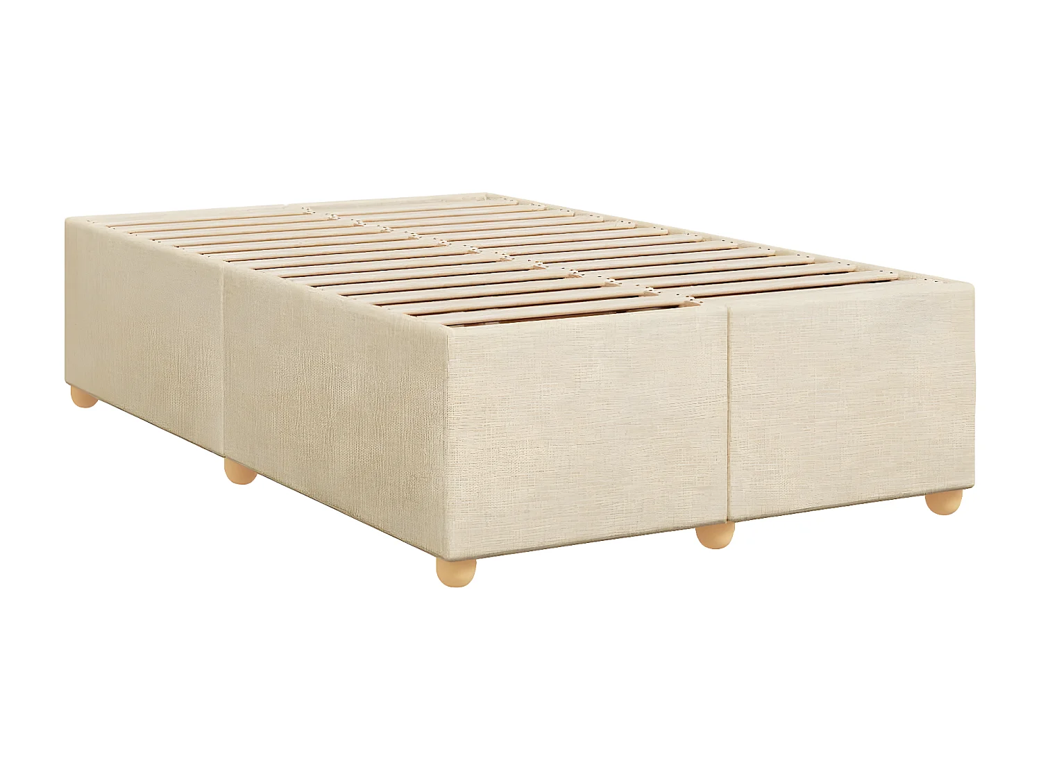 Estrutura de cama 120x190 cm tecido cor creme