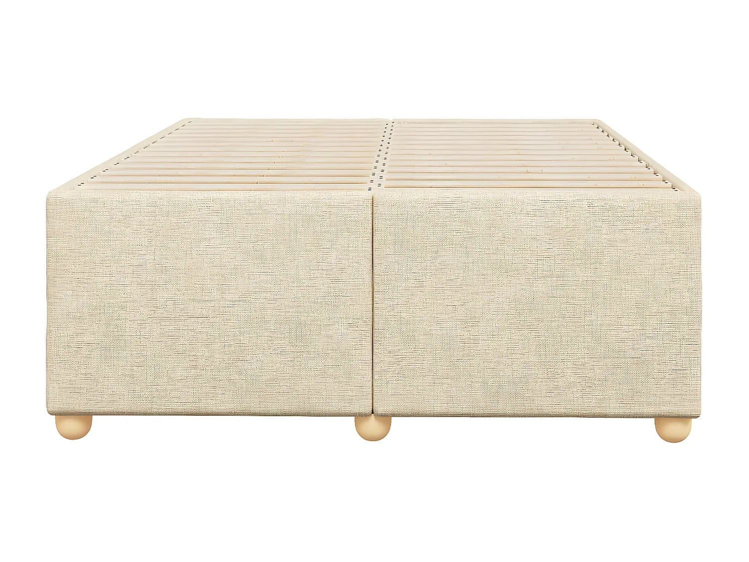 Estrutura de cama 120x190 cm tecido cor creme