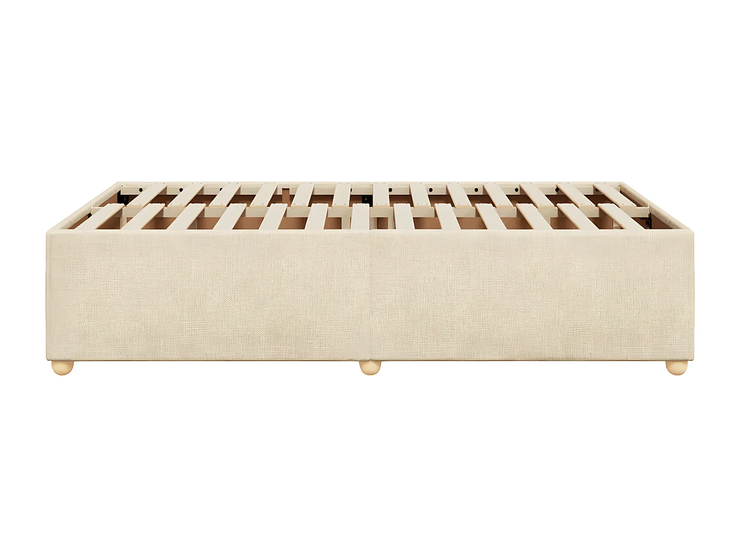 Estrutura de cama 120x190 cm tecido cor creme