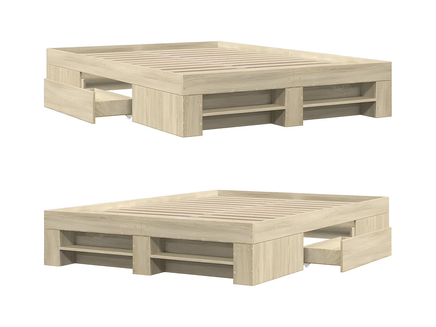 Cadre de lit chêne sonoma 140x200 cm bois d'ingénierie