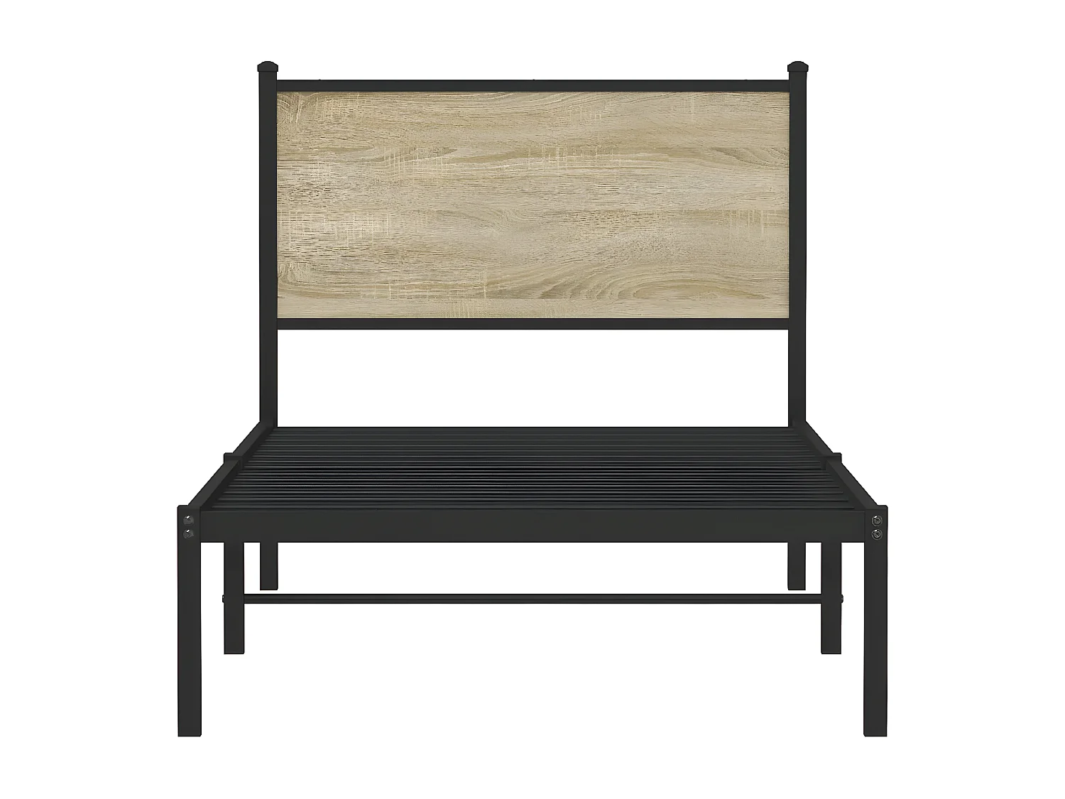 Estrutura de cama com cabeceira 80x200 cm metal carvalho sonoma