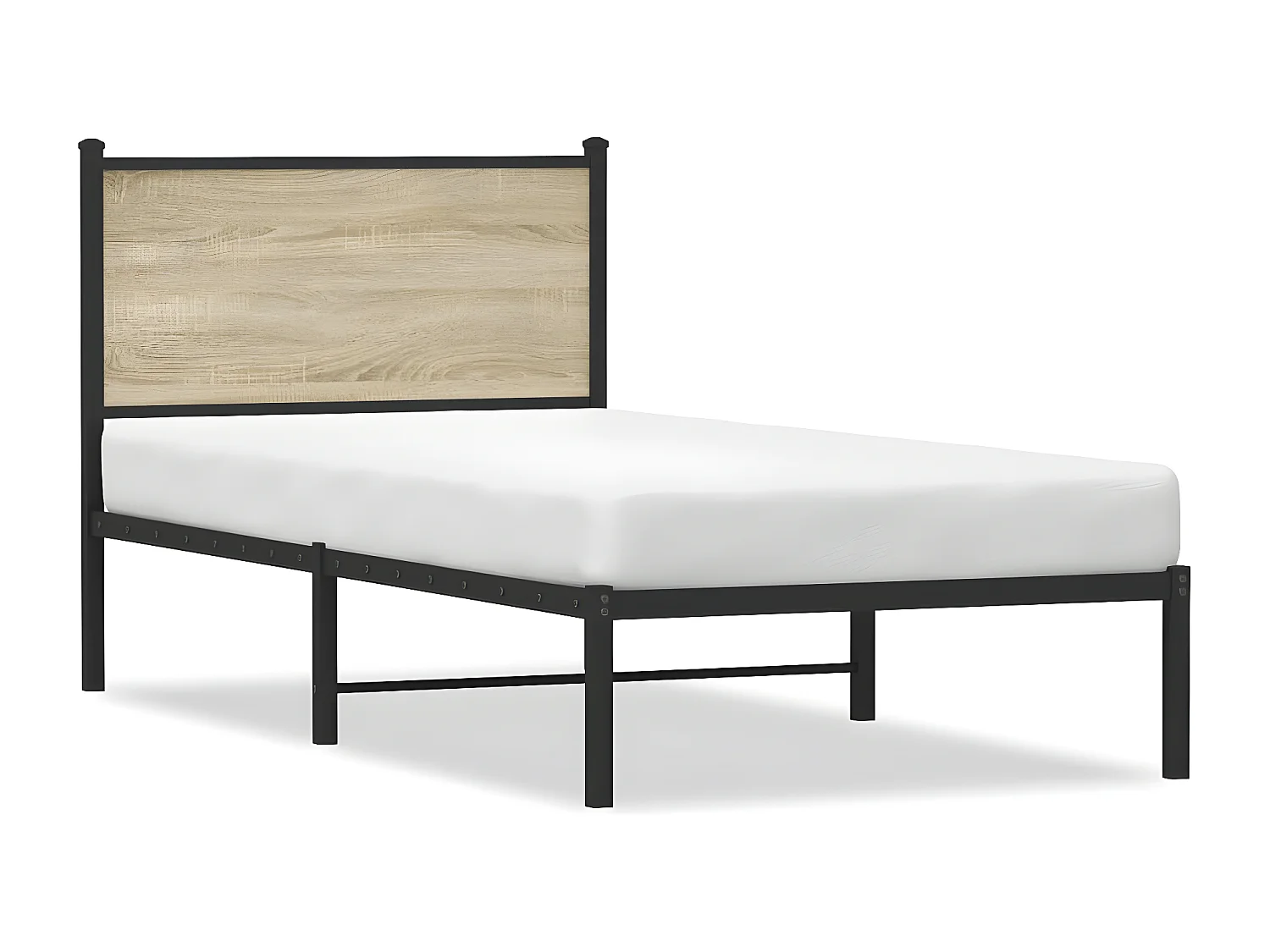 Cadre de lit en métal avec tête de lit chêne sonoma 80x200 cm