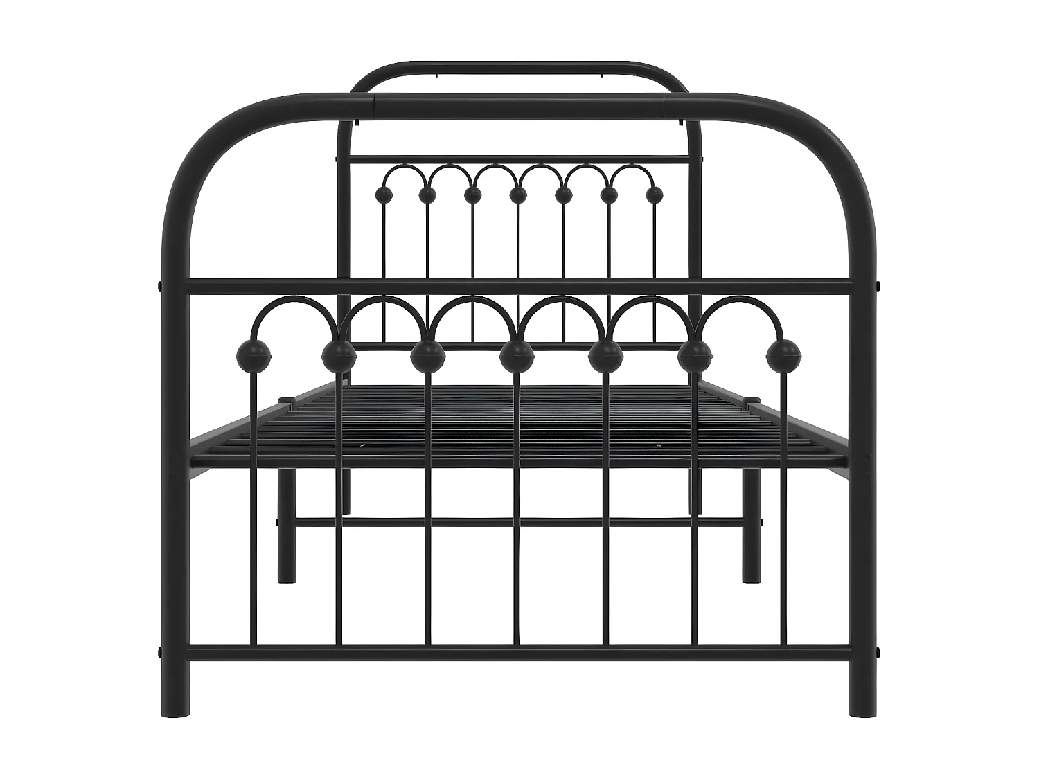 Estructura de cama con cabecero y estribo metal negro 75x190 cm