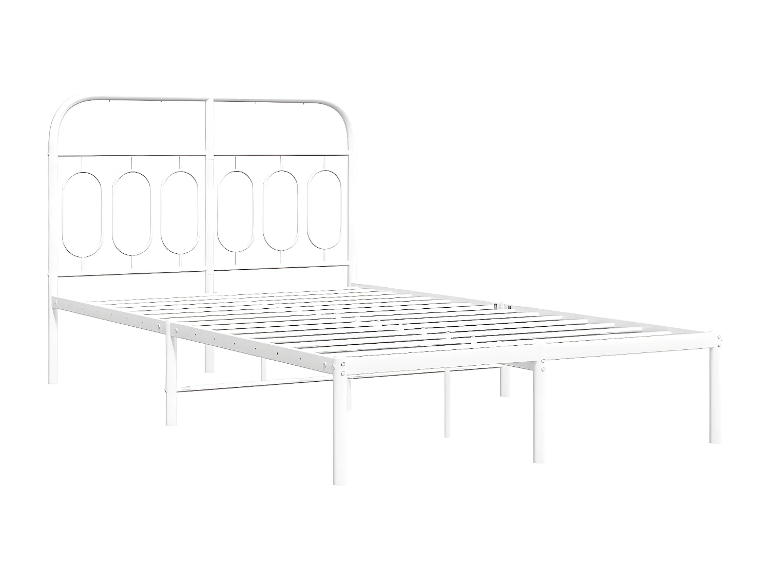 Cadre de lit métal avec tête de lit blanc 120x190 cm