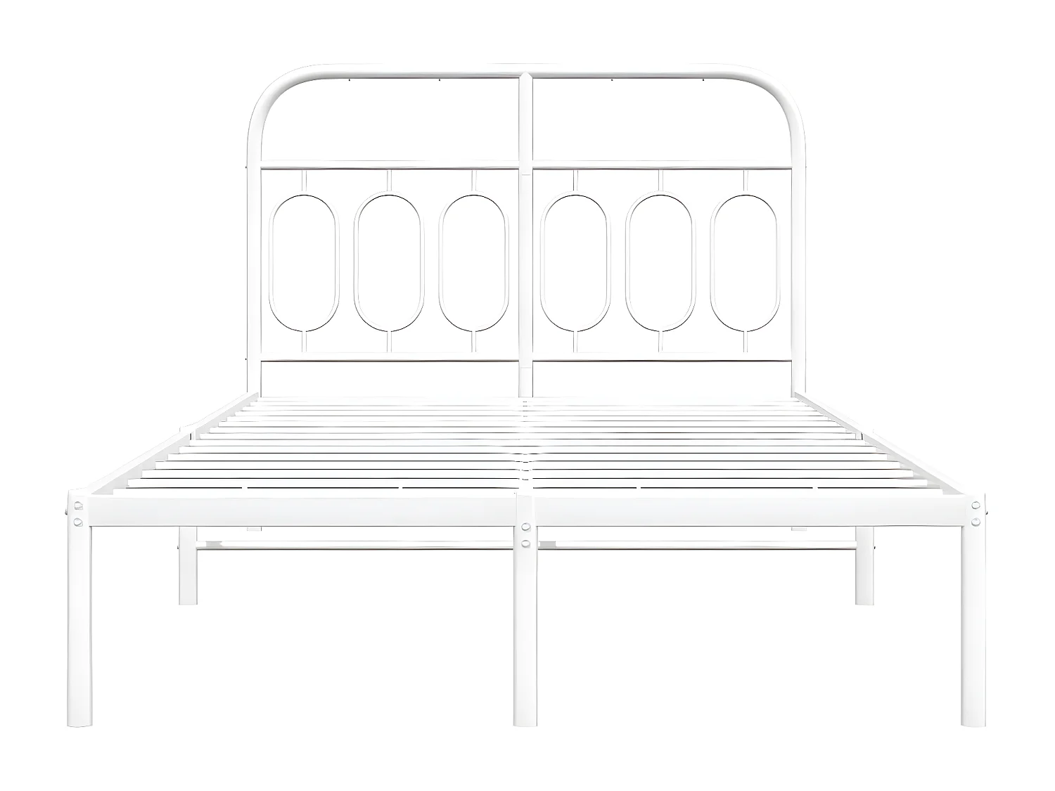 Cadre de lit métal avec tête de lit blanc 120x190 cm