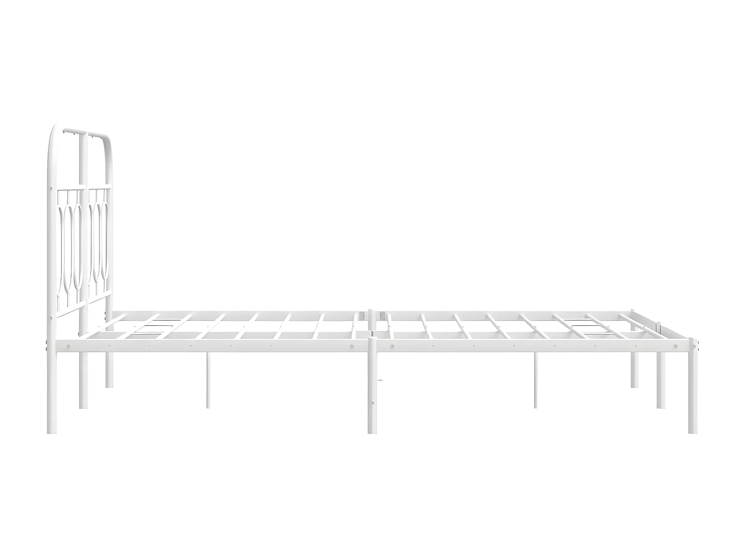 Cadre de lit métal avec tête de lit blanc 120x190 cm