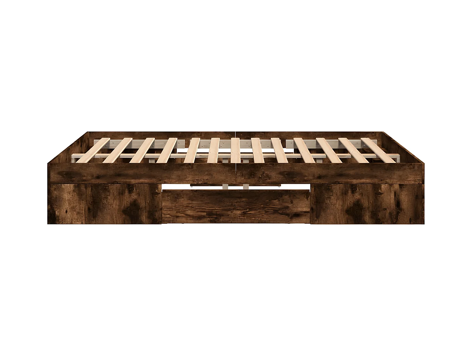 Cadre de lit chêne fumé 120x200 cm bois d'ingénierie