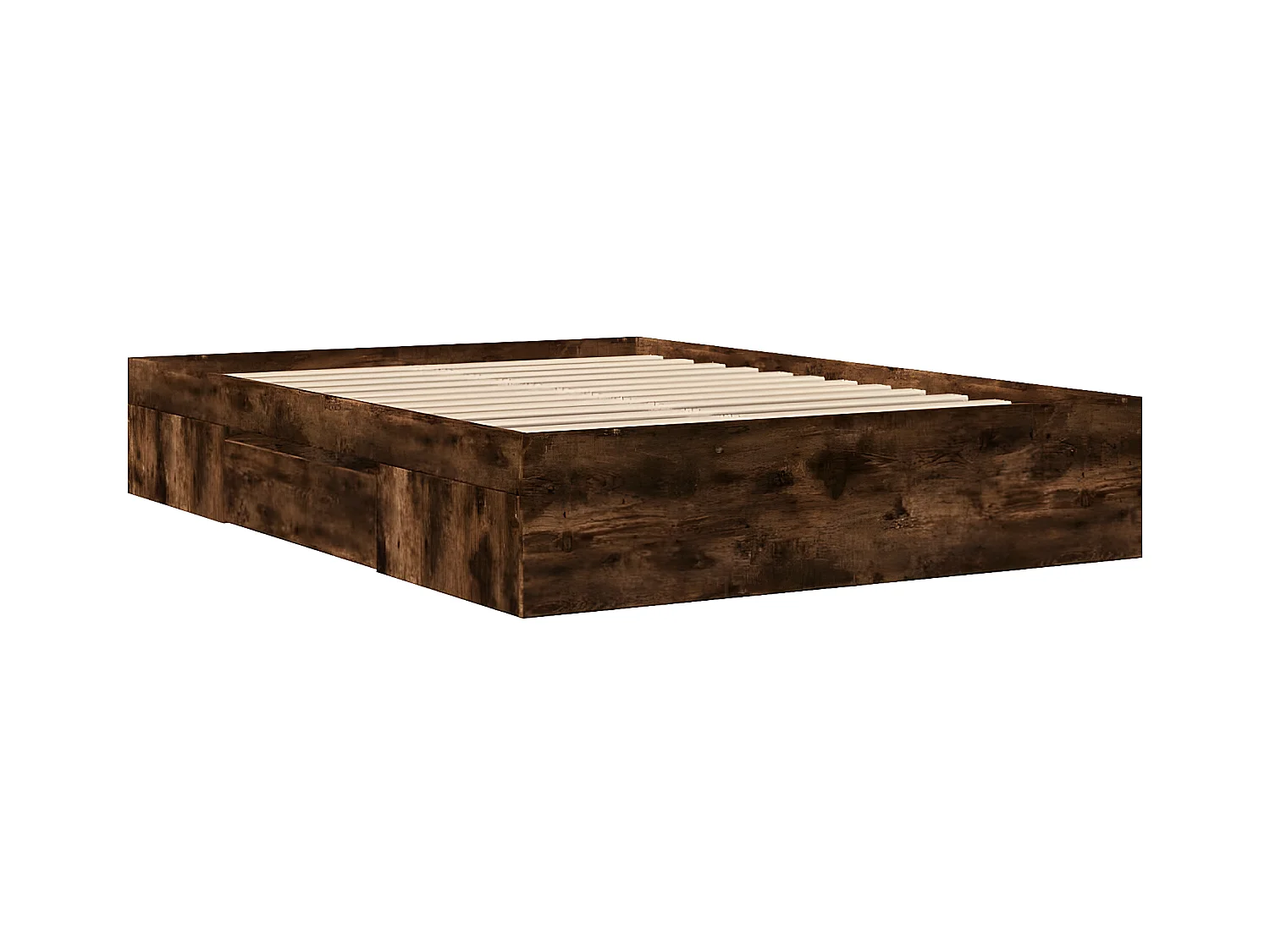 Cadre de lit chêne fumé 120x200 cm bois d'ingénierie