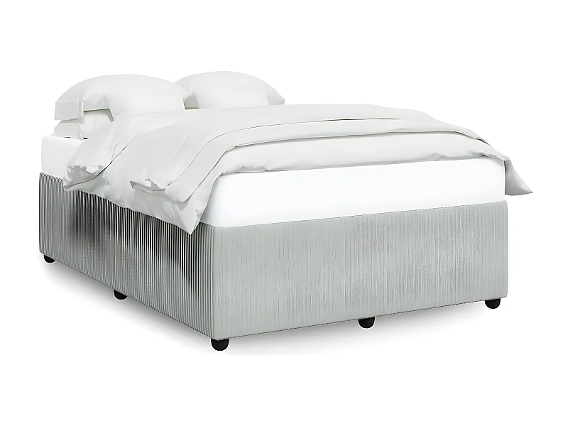 Estructura de cama de terciopelo gris claro 160x200 cm