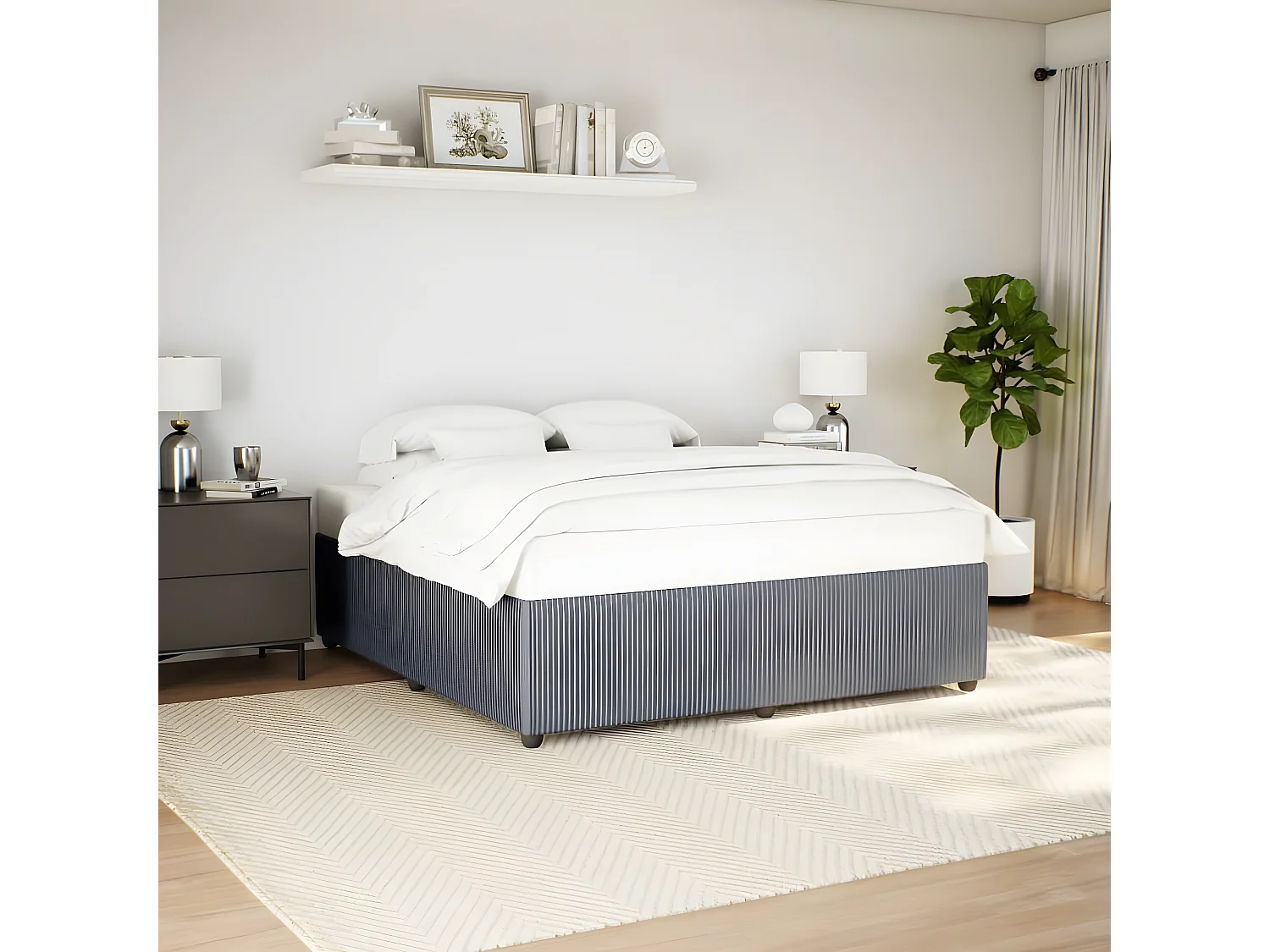 Estructura de cama de terciopelo gris oscuro 180x200 cm