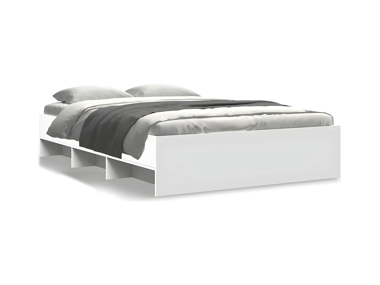 Estructura de cama madera de ingeniería blanca 135x190 cm