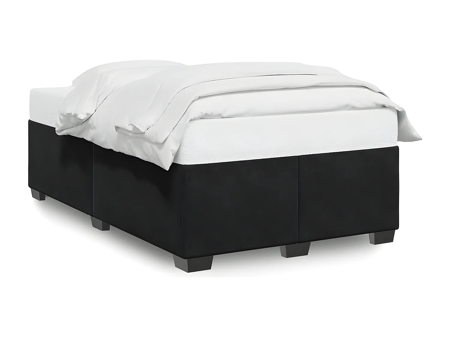 Estructura de cama terciopelo negro 120x190 cm