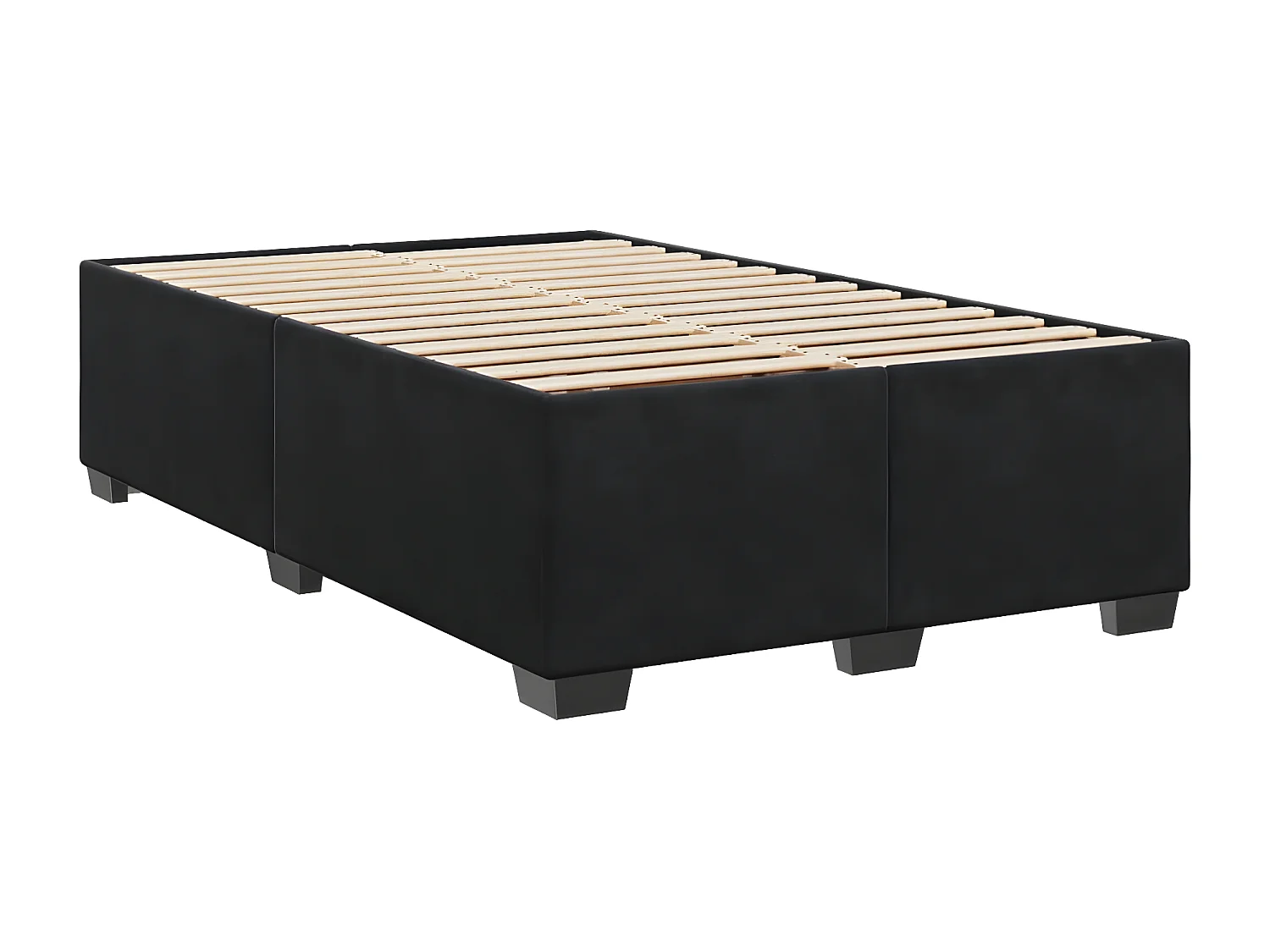 Estructura de cama terciopelo negro 120x190 cm
